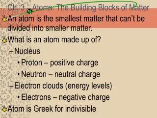 ch 3 atoms the building blocks of matter