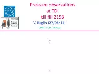Pressure observations at TDI till fill 2158