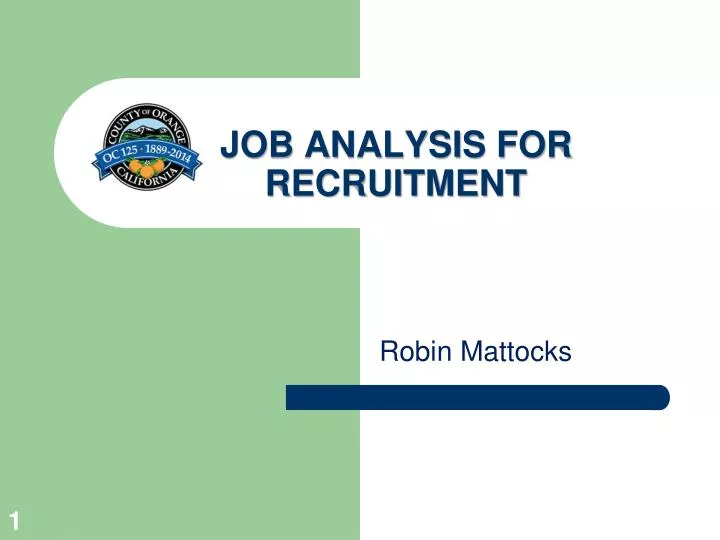 job analysis for recruitment