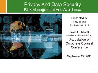 Privacy And Data Security Risk Management And Avoidance