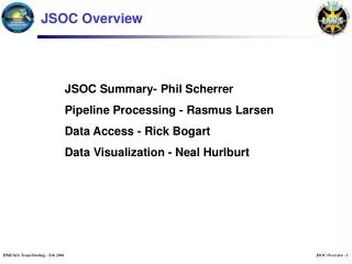 JSOC Overview