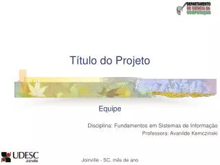 t tulo do projeto