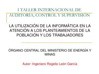 i taller internacional de auditor a control y supervisi n