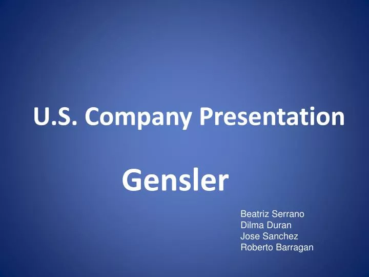 u s company presentation