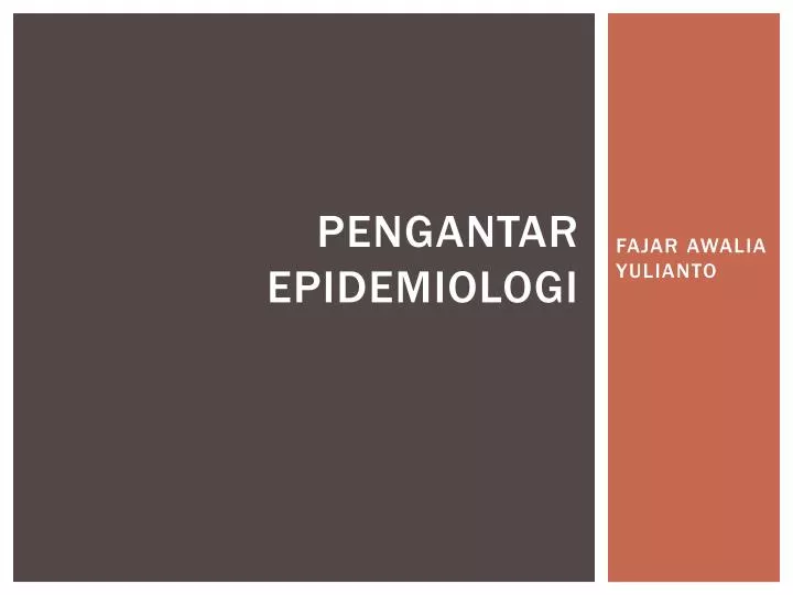 pengantar epidemiologi