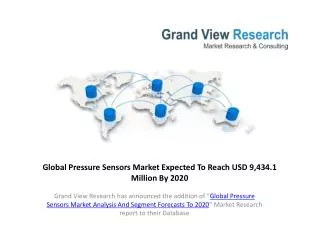 Pressure Sensors Market Estimate to 2020