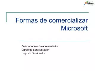 formas de comercializar microsoft
