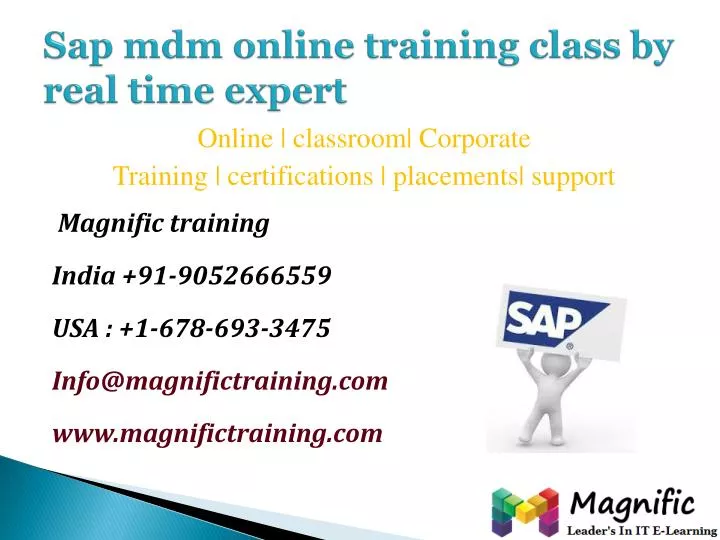 sap mdm online training class by real time expert