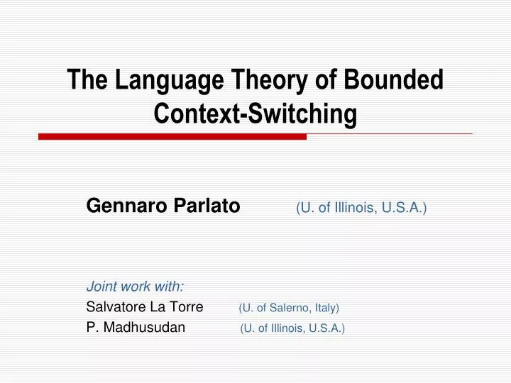 the language theory of bounded context switching