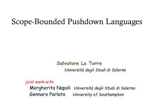 Scope- Bounded Pushdown Languages
