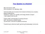 Your Speaker in a Nutshell - slide 1