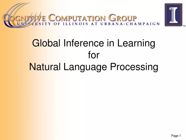 global inference in learning for natural language processing