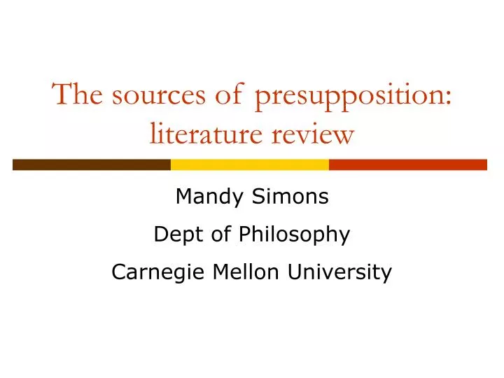 the sources of presupposition literature review