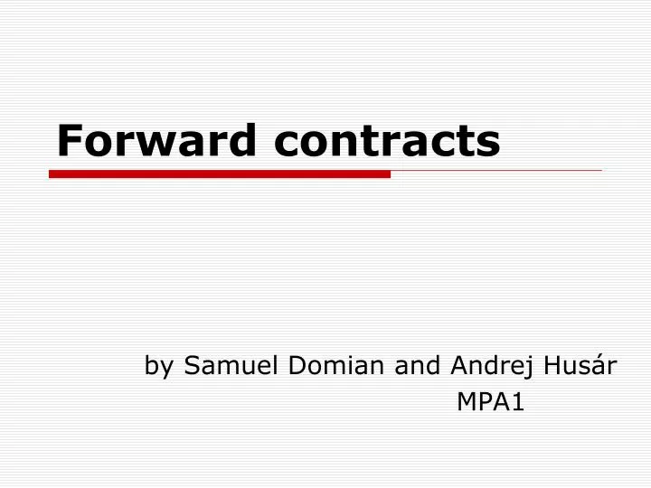 forward contracts