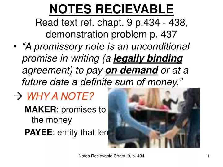 notes recievable read text ref chapt 9 p 434 438 demonstration problem p 437