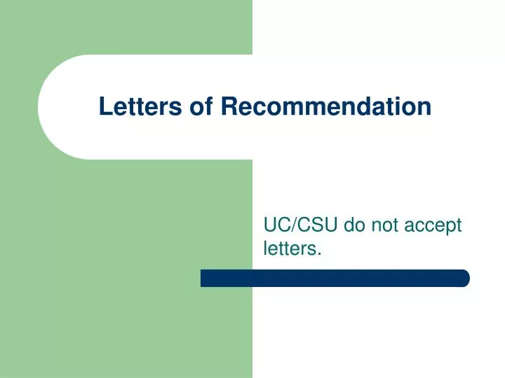 letters of recommendation