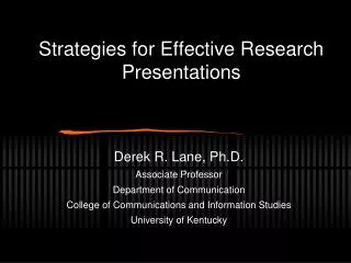 Strategies for Effective Research Presentations