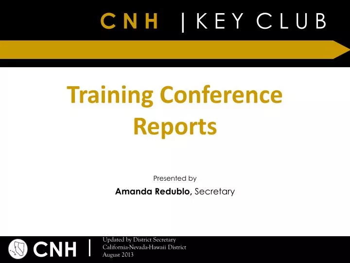 training conference reports