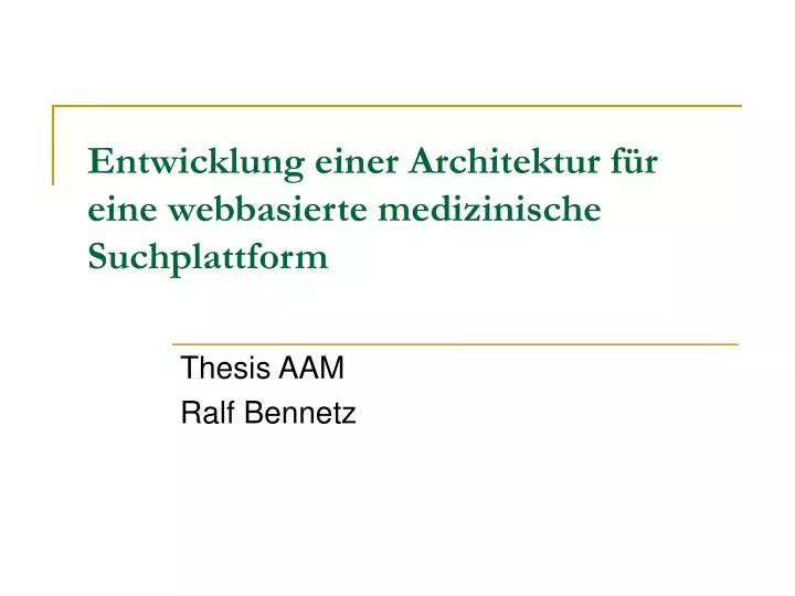 thesis aam ralf bennetz