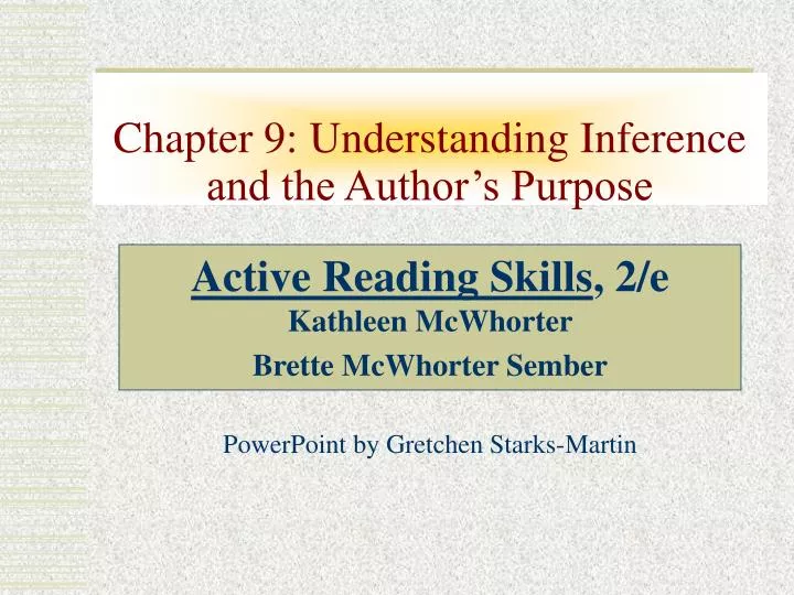 chapter 9 understanding inference and the author s purpose