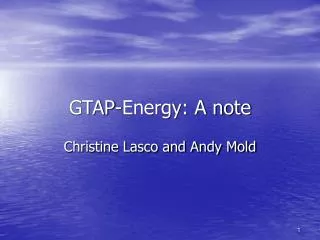 GTAP-Energy: A note