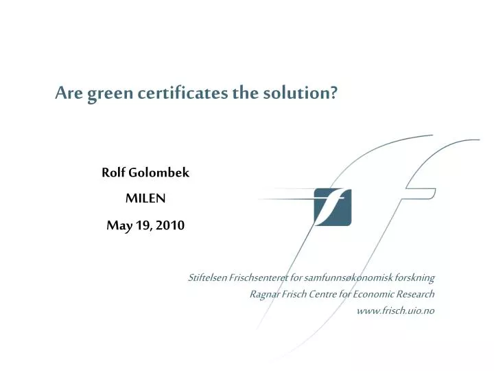 are green certificates the solution