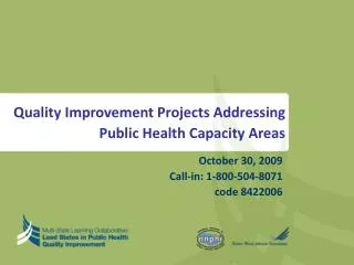 Quality Improvement Projects Addressing Public Health Capacity Areas