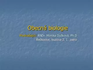 obecn biologie