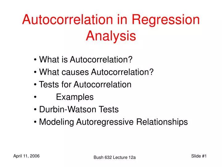 autocorrelation in regression analysis