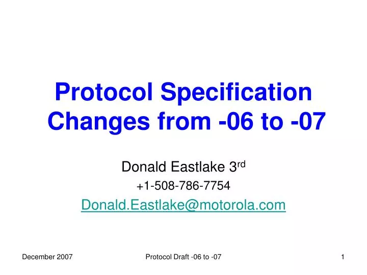 protocol specification changes from 06 to 07