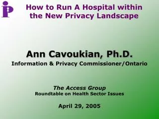 How to Run A Hospital within the New Privacy Landscape