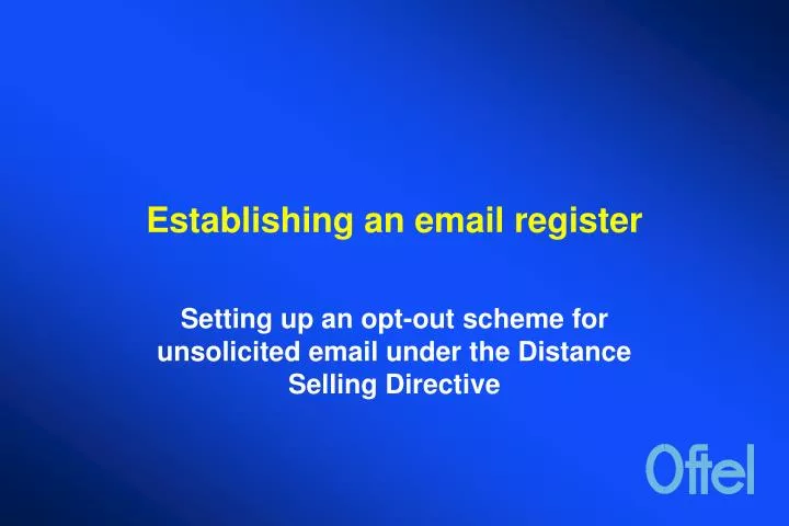 establishing an email register