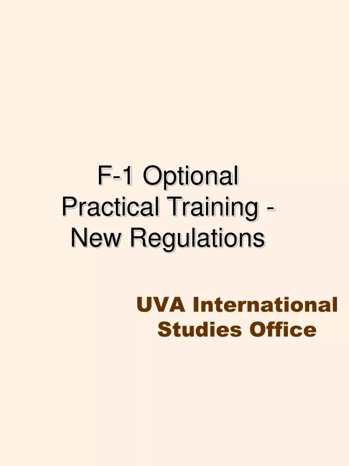 f 1 optional practical training new regulations
