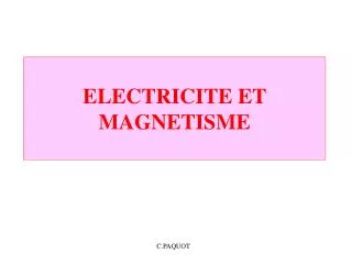 electricite et magnetisme