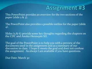 Assignment #3