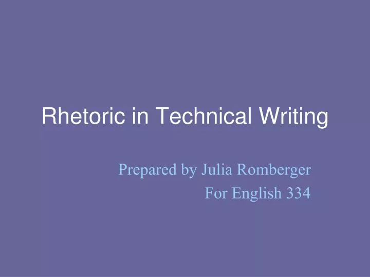 rhetoric in technical writing