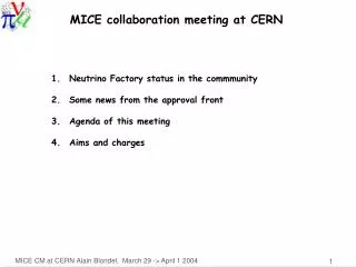 MICE collaboration meeting at CERN