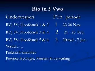 bio in 5 vwo