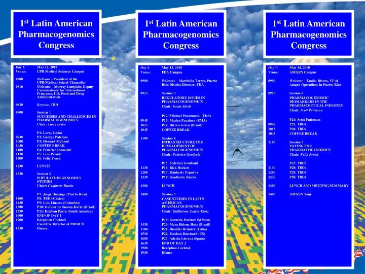 1 st latin american pharmacogenomics congress