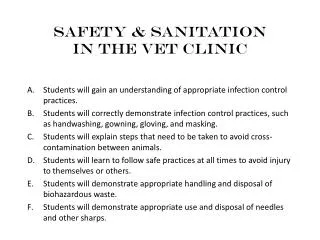 Safety &amp; Sanitation in the Vet Clinic