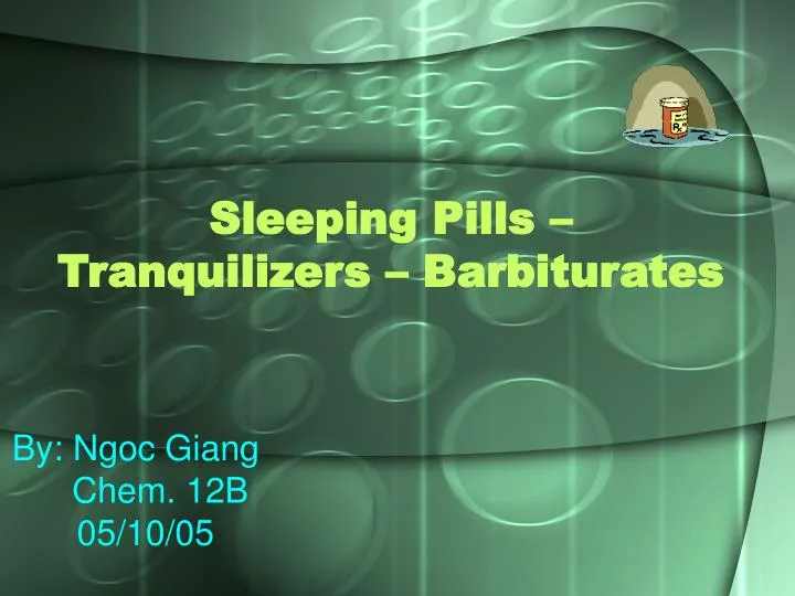 sleeping pills tranquilizers barbiturates