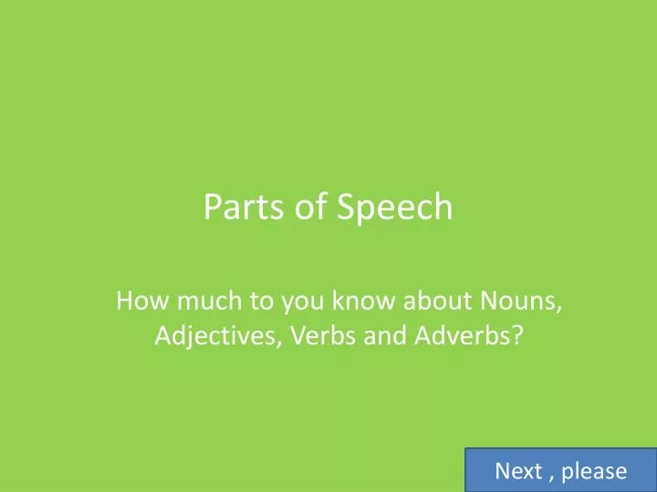 parts of speech