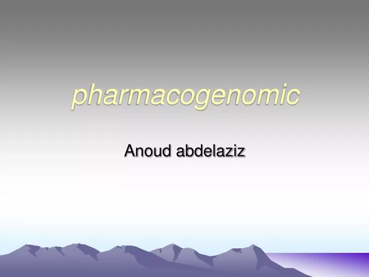 pharmacogenomic
