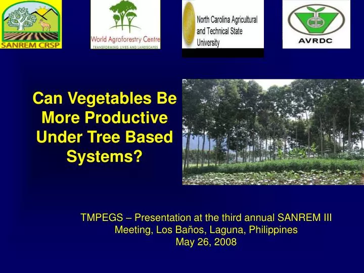 can vegetables be more productive under tree based systems