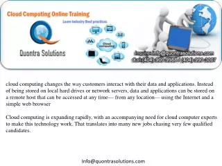 Cloud computing online Training |with Placement Assistance