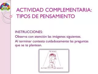 actividad complementaria tipos de pensamiento