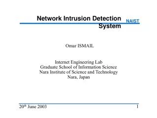Network Intrusion Detection System