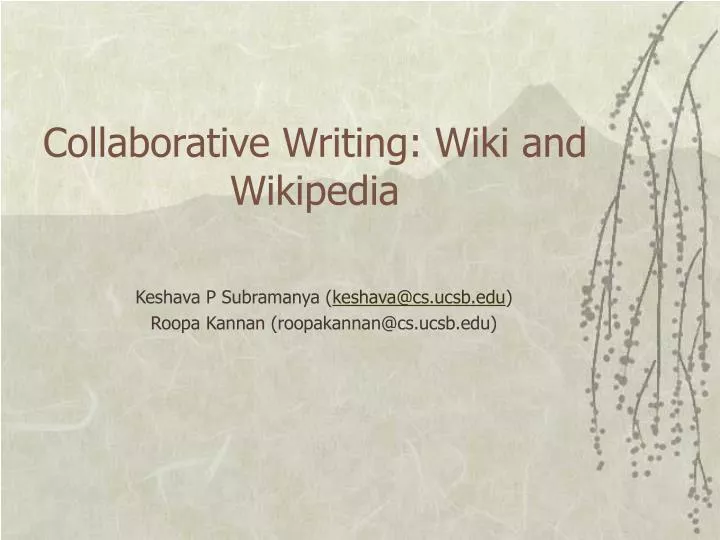 collaborative writing wiki and wikipedia