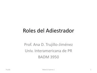 roles del adiestrador