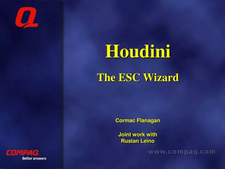 houdini the esc wizard